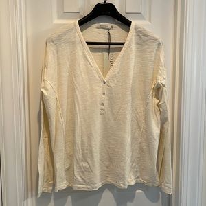NWT Mododoc cream Henley shirt